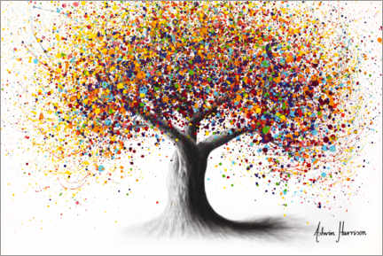 Acrylglasbild  Baum mit Regenbogenseele - Ashvin Harrison