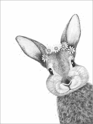 Poster Kaninchen mit Kamille