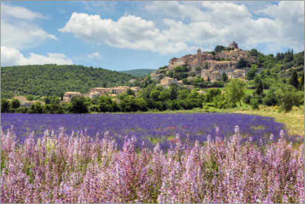 Holzbild  Lavendelblüte in der Provence - SMO