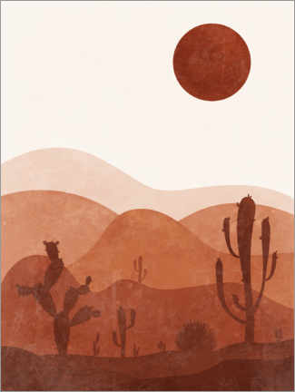 Poster Sonne über den Dünen