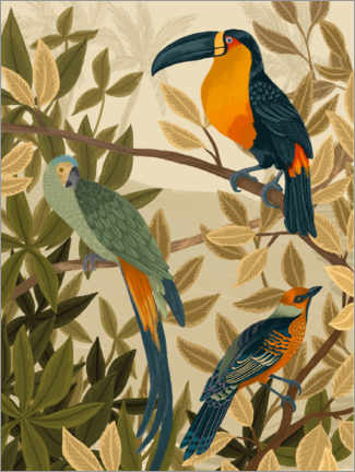 Acrylglasbild  Paradiesvögel - Goed Blauw