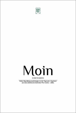 Acrylglasbild  Schöne Wörter - Moin - Sprachschatztruhe