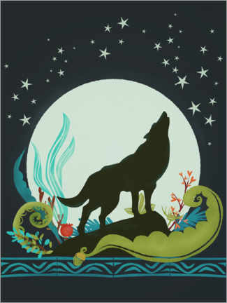 Poster Nachtwolf