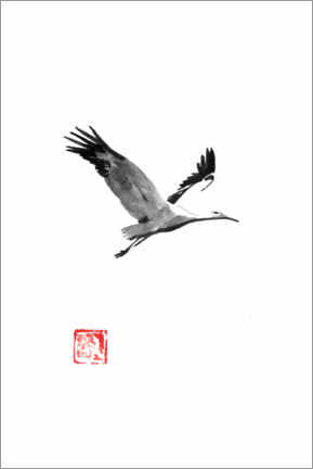 Poster Fliegender Storch