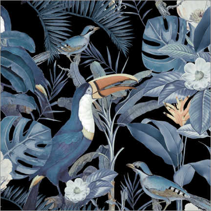 Poster  Midnight Jungle Birds - Andrea Haase