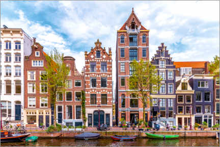 Alubild  Bunte Amsterdamer Häuser - George Pachantouris