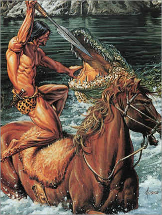 Poster  Tarzan - Kampf mit dem Krokodil - Joe Jusko