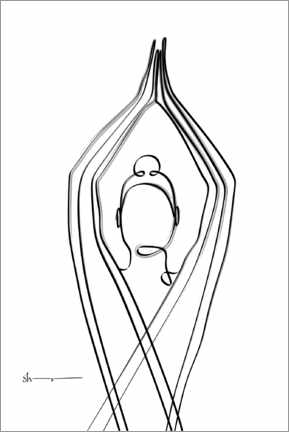 Hartschaumbild  Baum Pose (Vriksasana) - Yoga In Art