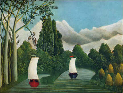 Hartschaumbild  Ufer der Oise - Henri Rousseau