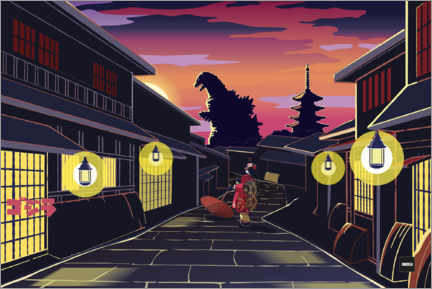Leinwandbild  Godzilla in Kyoto