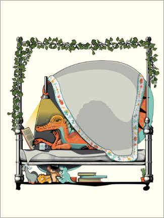 Poster Spinosaurus im Bett