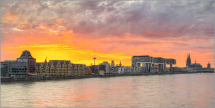 Poster Kölner Skyline bei Sonnenuntergang
