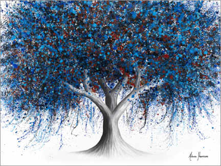Poster Saphirblauer Jahreszeitenbaum