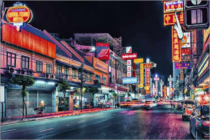 Poster Chinatown bei Nacht