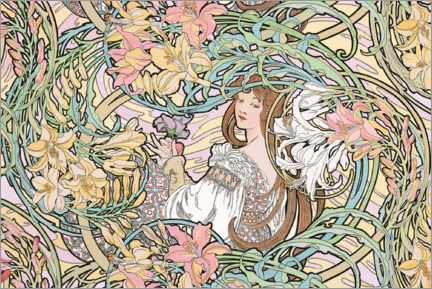Poster  Sprache der Blumen - Alfons Mucha