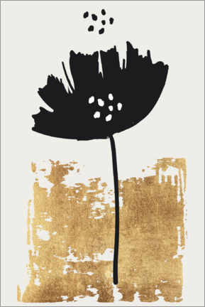 Leinwandbild  Black Poppy - KUBISTIKA