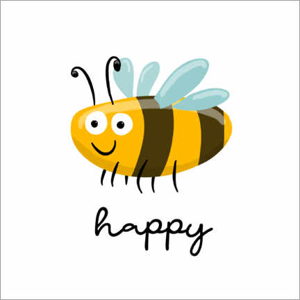 Wandsticker  Bee happy - Heyduda