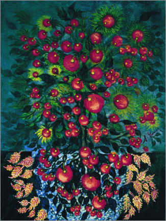 Hartschaumbild  Äpfel mit Blattwerk, 1929-1930 - Séraphine Louis