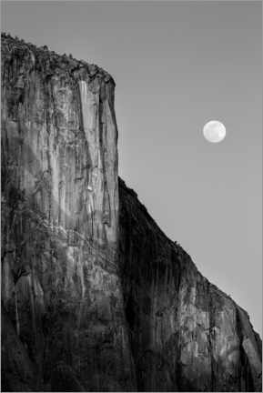 Leinwandbild  Vollmond in der Nähe von El Capitan bei Sonnenuntergang - Ann Collins