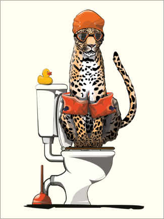 Poster  Leopard auf der Toilette - Wyatt9