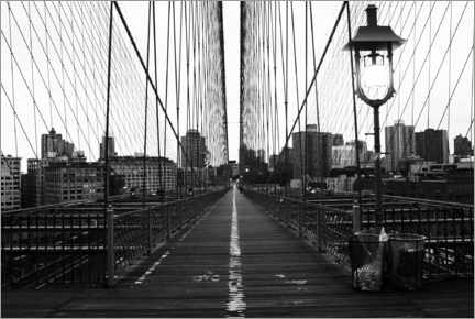 Holzbild  Brooklyn Bridge New York - Bernd Obermann