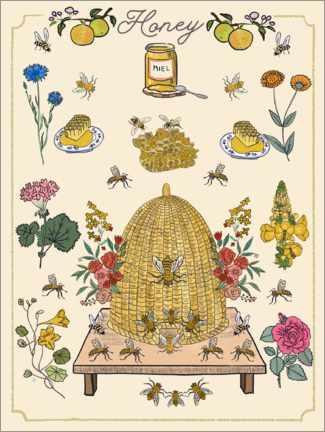Acrylglasbild  Honig und Bienen - Elisandra Sevenstar