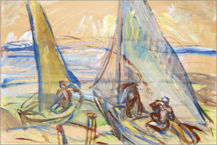 Leinwandbild  Segelboote auf dem Plattensee - József Egry