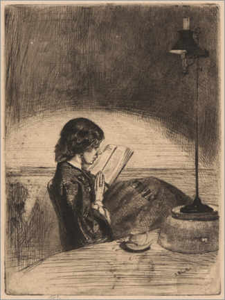 Acrylglasbild  Lesung bei Lampenlicht - James Abbott McNeill Whistler