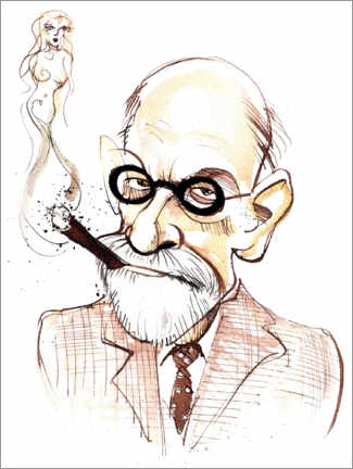 Poster Karikatur von Sigmund Freud