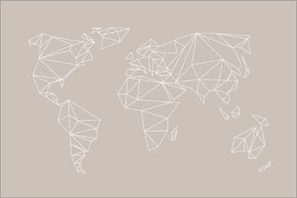 Poster Geometrische Weltkarte