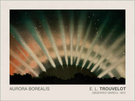 Poster Aurora Borealis, astronomische Zeichnung