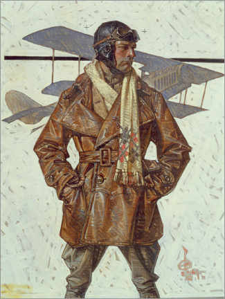 Wandbild  Airforce Pilot, 1917 - Joseph Christian Leyendecker
