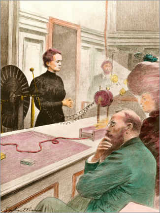 Poster Porträt der Physikerin Marie Curie, Professorin an der Sorbonne