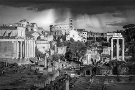 Acrylglasbild  Dramatisches Licht über den römischen Ruinen, Rom - Matteo Colombo