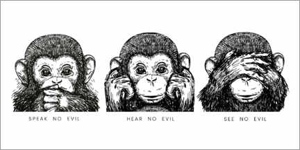 Gallery Print  Speak no evil - Hear no evil - See no evil II