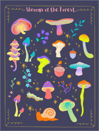 Poster  Pilze der Nacht - Elisandra Sevenstar