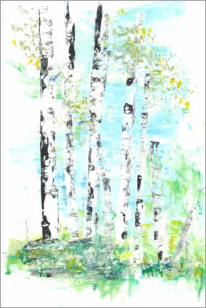 Wandbild  Birken im Frühling - Katja Saar