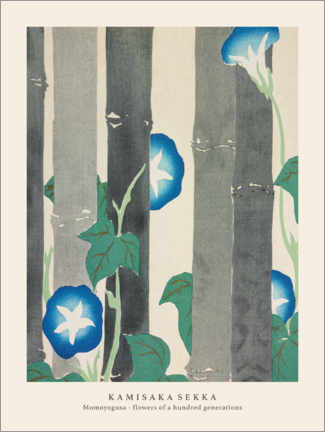 Holzbild  Morning Glories, Flowers of a Hundred Generations (Momoyogusa) - Kamisaka Sekka