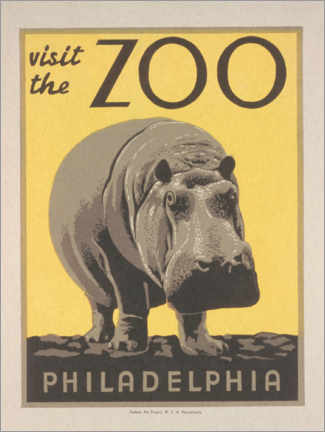 Leinwandbild  Visit the Zoo (Vintage Philidelphia Zoo Advert)