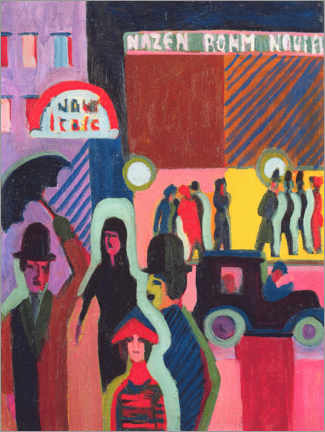 Poster  Einkaufen im Regen - Ernst Ludwig Kirchner