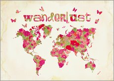 Wandsticker  Wanderlust Rosa - Mandy Reinmuth