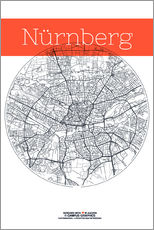 Wandsticker  Nürnberg Karte Kreis - campus graphics