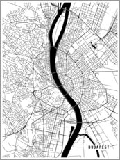 Gallery Print  budapest ungarn weiß msm - Main Street Maps