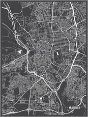Wandsticker  Madrid Karte - Main Street Maps