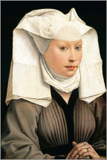 Wandsticker  Portrait einer Frau mit einer geflügelten Haube - Rogier van der Weyden