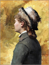 Poster Junge Frau in Grau