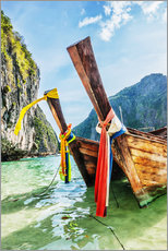 Poster Longtail Boote in der Maya Bay