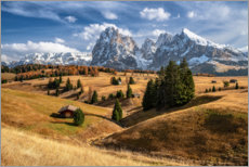 Poster Herbst auf der Seiser Alm Dolomiten Südtirol