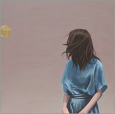 Poster Goldener Punkt - Porträt einer jungen Frau mit zerzaustem Haar