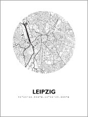 Poster Stadtplan von Leipzig